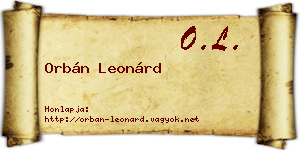 Orbán Leonárd névjegykártya